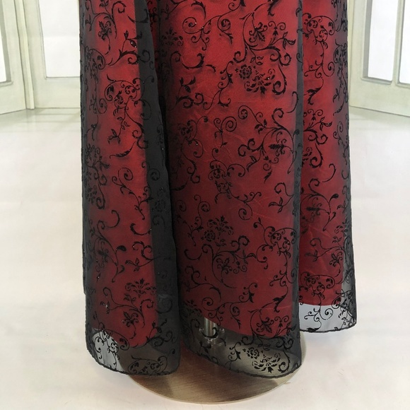 Dave & Johnny Glitter Evening Prom Dress Burnout - Picture 6 of 8